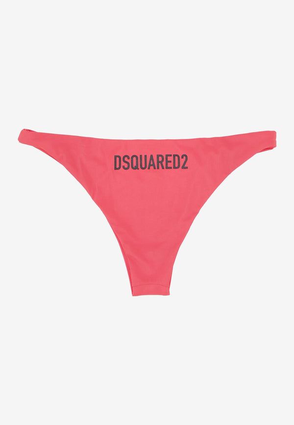 Dsquared2 Logo Print Bikini Bottom Red D6B225040_611
