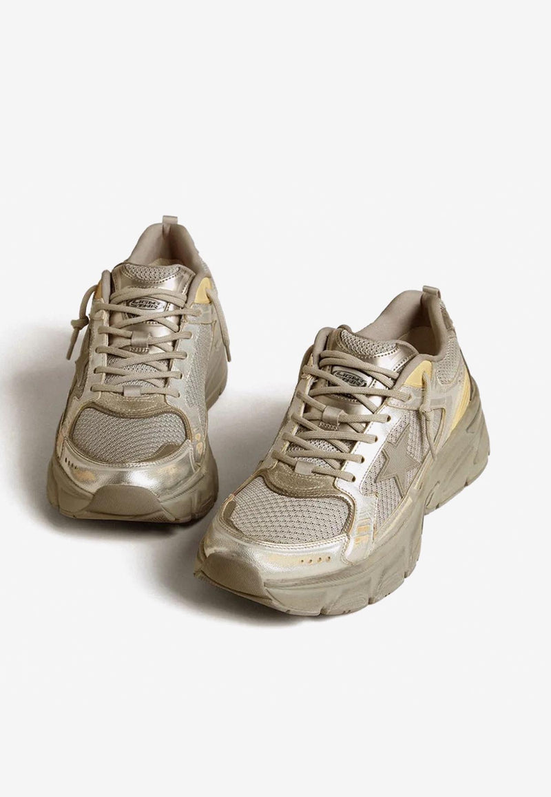 Golden Goose DB Lightstar Laminated Leather and Suede Sneakers Silver GWF00724F006475_70138