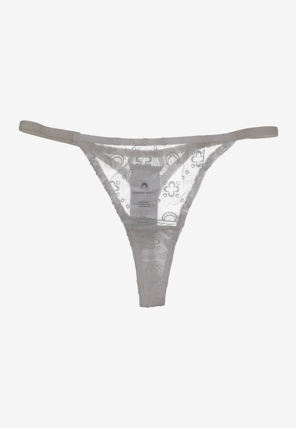 Marine Serre Mesh Flock Sheer Thong Off-white WUW060ACJER0005_WH20