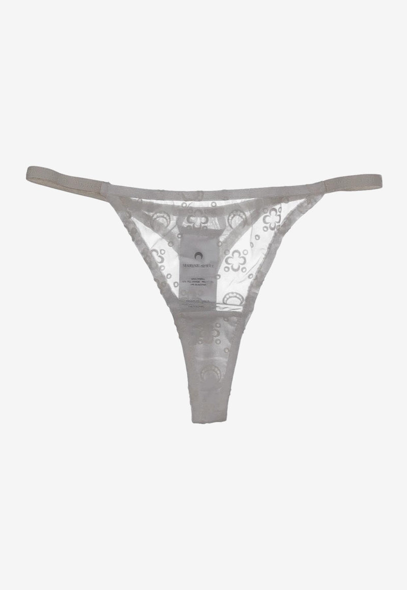 Marine Serre Mesh Flock Sheer Thong Off-white WUW060ACJER0005_WH20