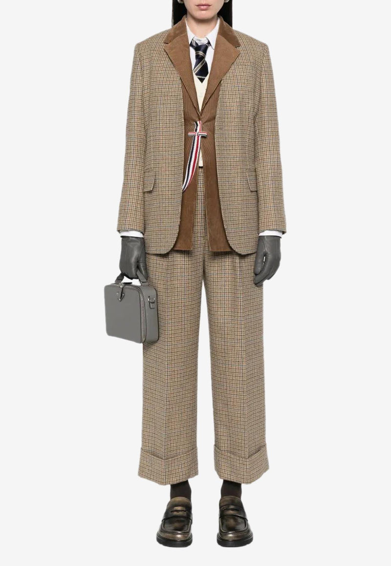 Thom Browne Gunclub Check High-Waist Cropped Pants Brown FTC499AF0961_210