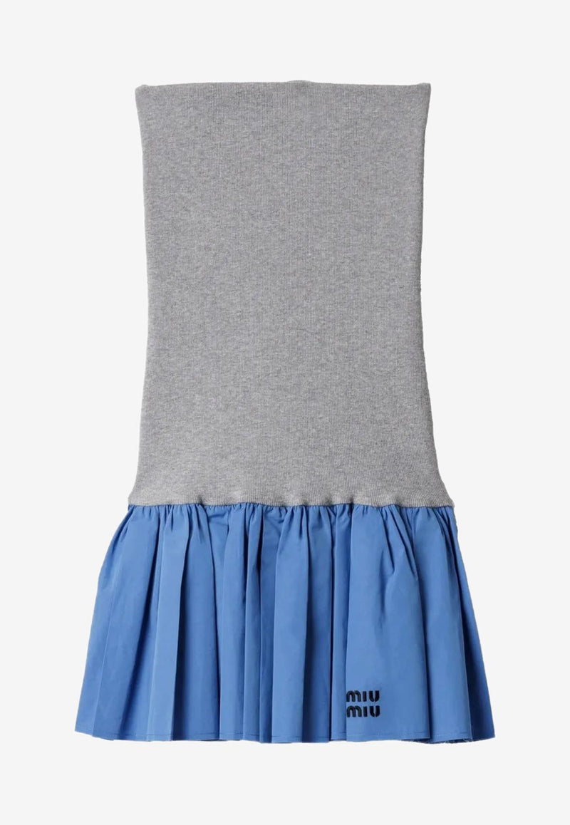 Miu Miu Two-Tone Paneled Mini Skirt Blue MG2466SOOO17HP_F03VO
