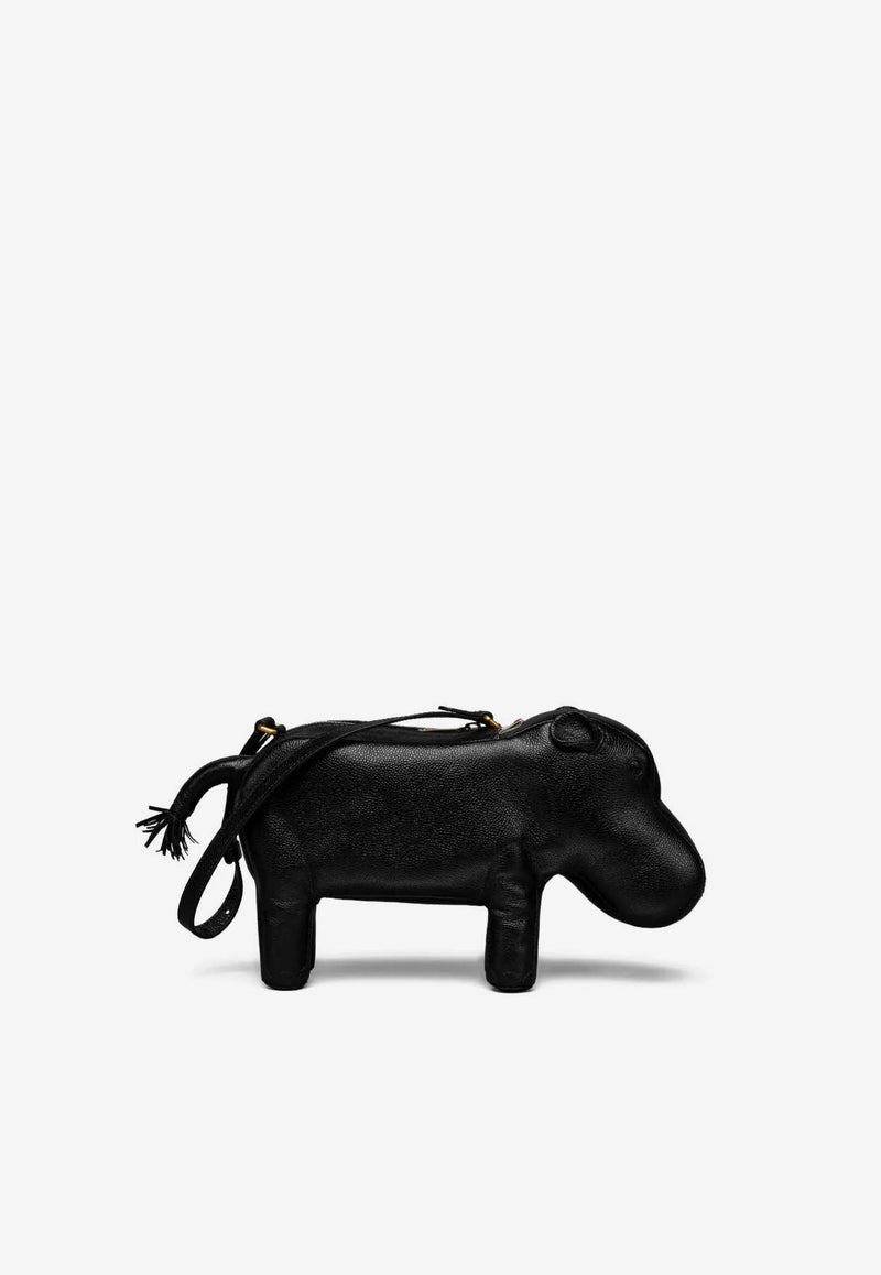 Thom Browne Hippo Baguette Grained Leather Handbag Black UAG226A00198_001