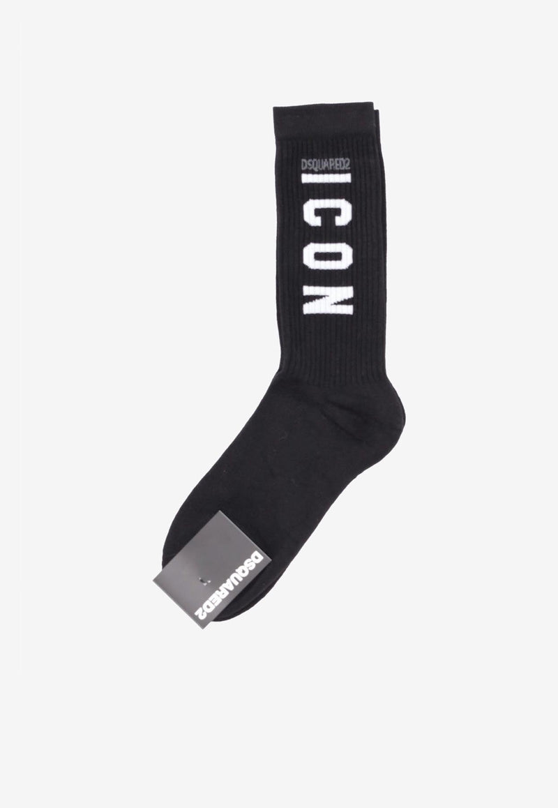 Dsquared2 Logo Intarsia Socks Black DFV143090_001