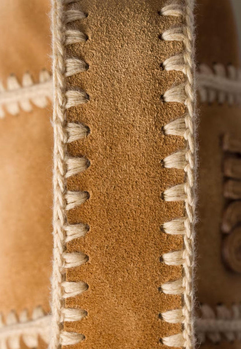 Miu Miu Wander Crochet-Trimmed Suede Shoulder Bag Camel 5BC125VOWR2IBG_F0401