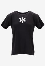Meryll Rogge Floral Embroidered T-shirt Black 300324WS25_BLACK/WHITE