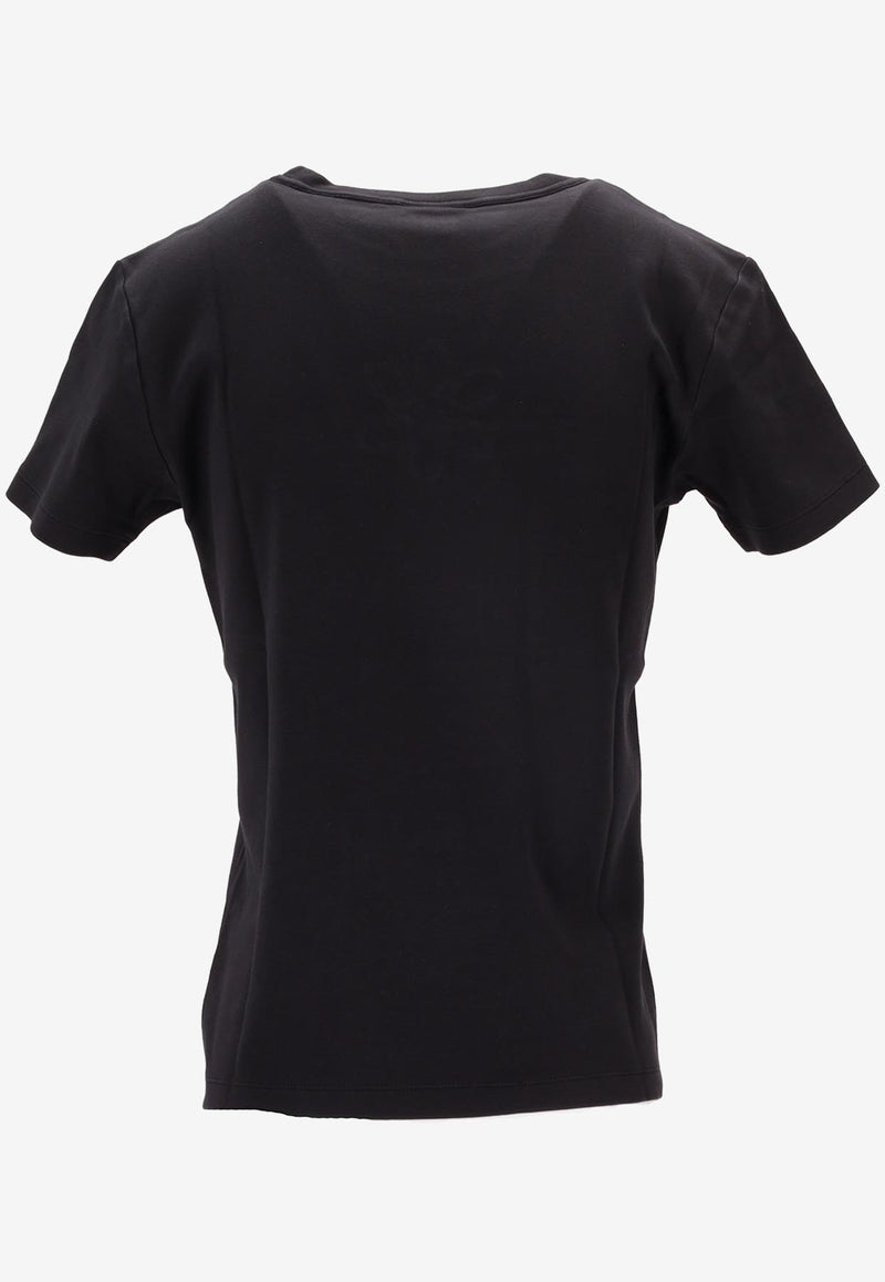 Meryll Rogge Floral Embroidered T-shirt Black 300324WS25_BLACK/WHITE