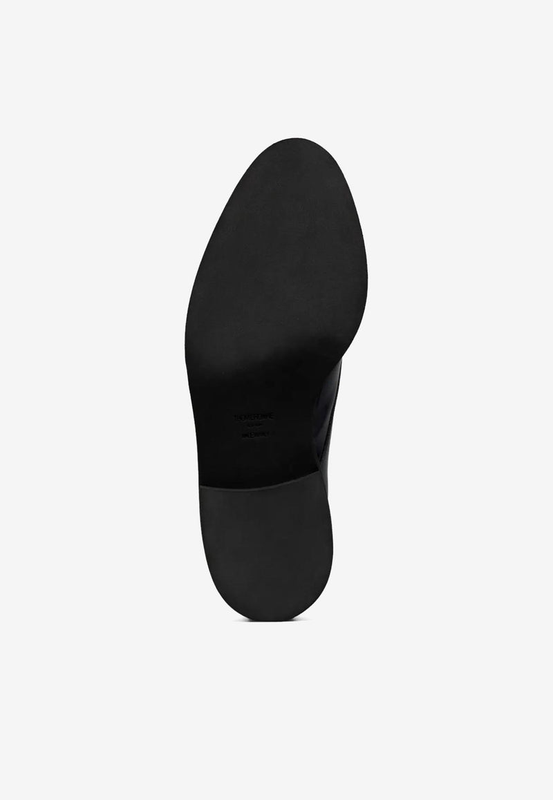 Thom Browne Polished Leather Double Monk Strap Shoes Navy MFG018CL0043_415