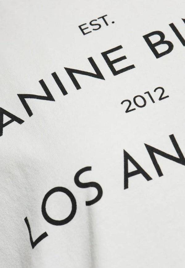 Anine Bing Rudy Logo Print T-shirt Ivory A0811037_IVY1