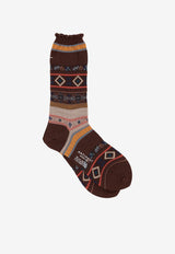 ANTIPAST Geometric Pattern Socks Brown AM626B_BROWN