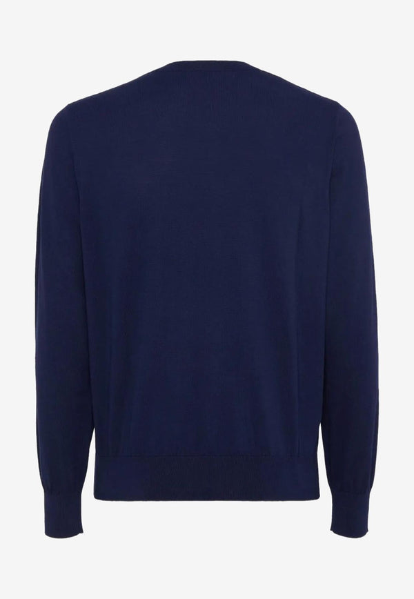 Dsquared2 Logo Embroidered Crewneck Sweatshirt Navy S74HA1486D13018_477