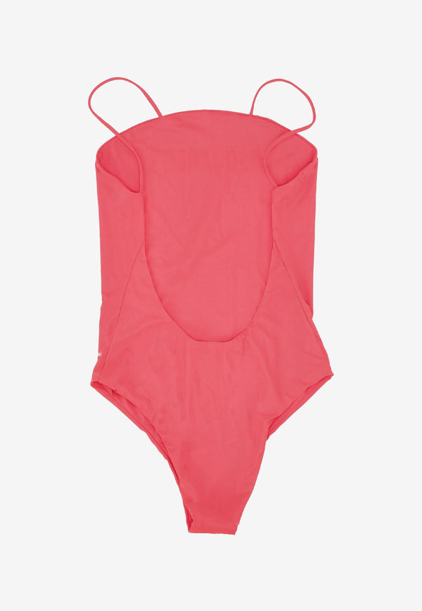 Dsquared2 Logo Print One-Piece Swimsuit Red D6BK35040_611