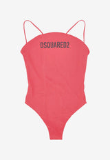 Dsquared2 Logo Print One-Piece Swimsuit Red D6BK35040_611