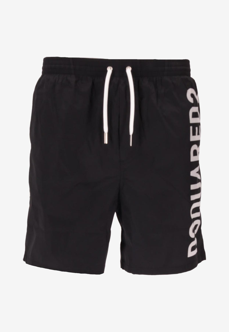 Dsquared2 Logo Print Swim Shorts Black D7BM16000_010