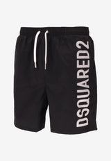 Dsquared2 Logo Print Swim Shorts Black D7BM16000_010