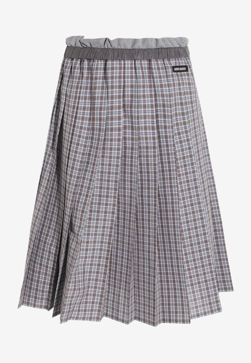 Miu Miu Pleated Check Skirt Multicolor MG2467SOOO17LX_F0OBD