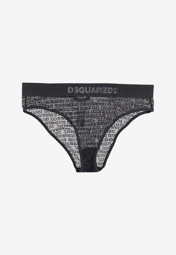 Dsquared2 All-Over Logo Sheer Underwear Black D8L645840_001