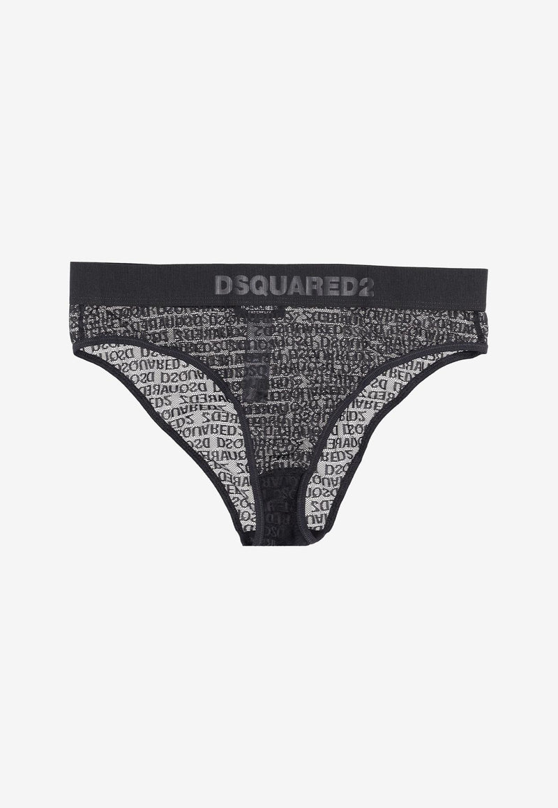 Dsquared2 All-Over Logo Sheer Underwear Black D8L645840_001
