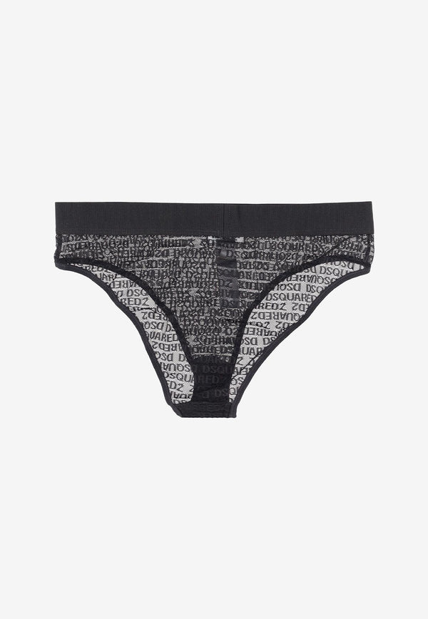 Dsquared2 All-Over Logo Sheer Underwear Black D8L645840_001