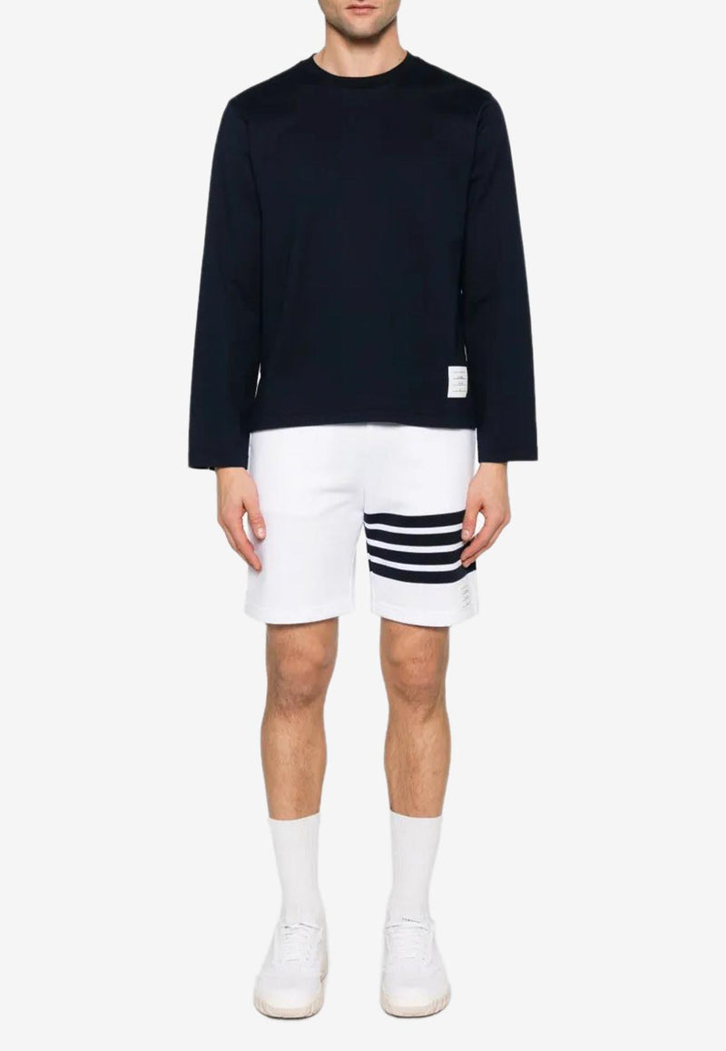 Thom Browne Grosgrain Loop Trim Oversized Long-Sleeved T-shirt Navy MJS289A00042_415