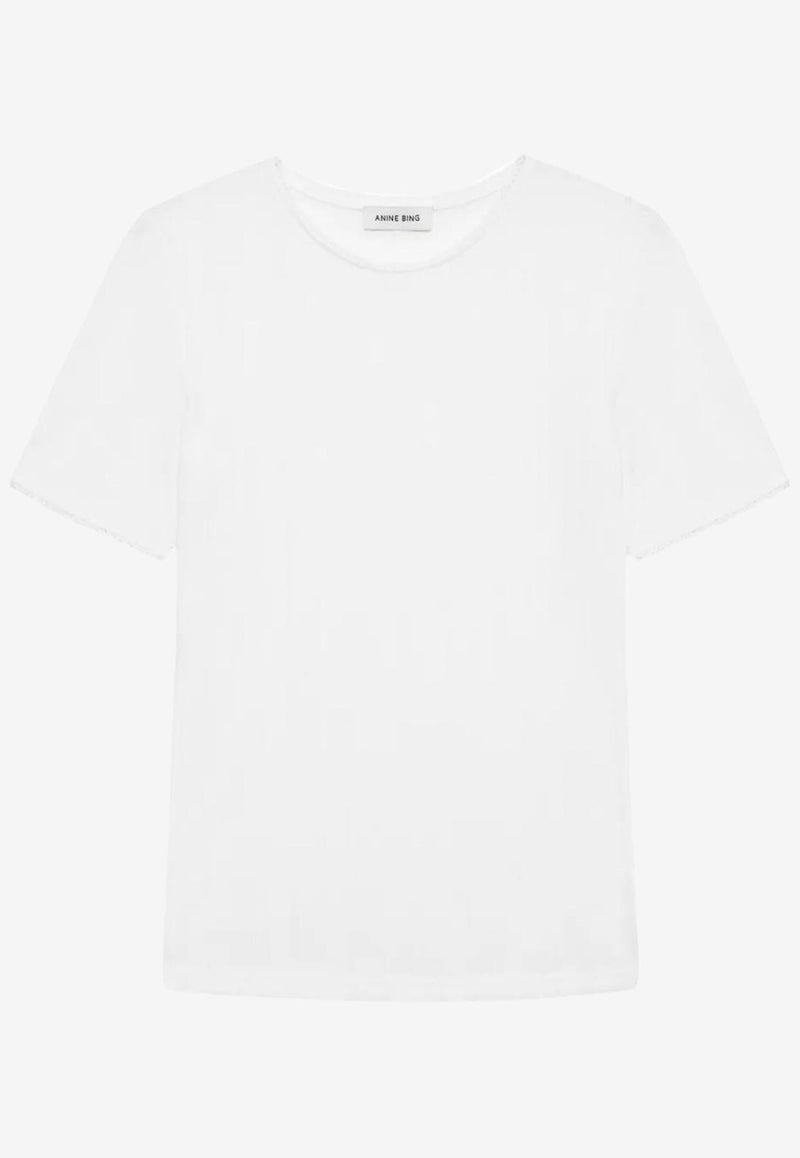 Anine Bing Pia Short-Sleeved T-shirt Off-white A0811200_OFW26
