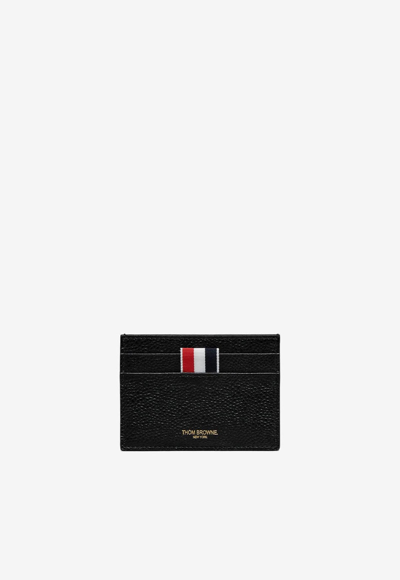 Thom Browne Goose Embroidered Cardholder in Pebbled Leather Black UAW071A00198_001