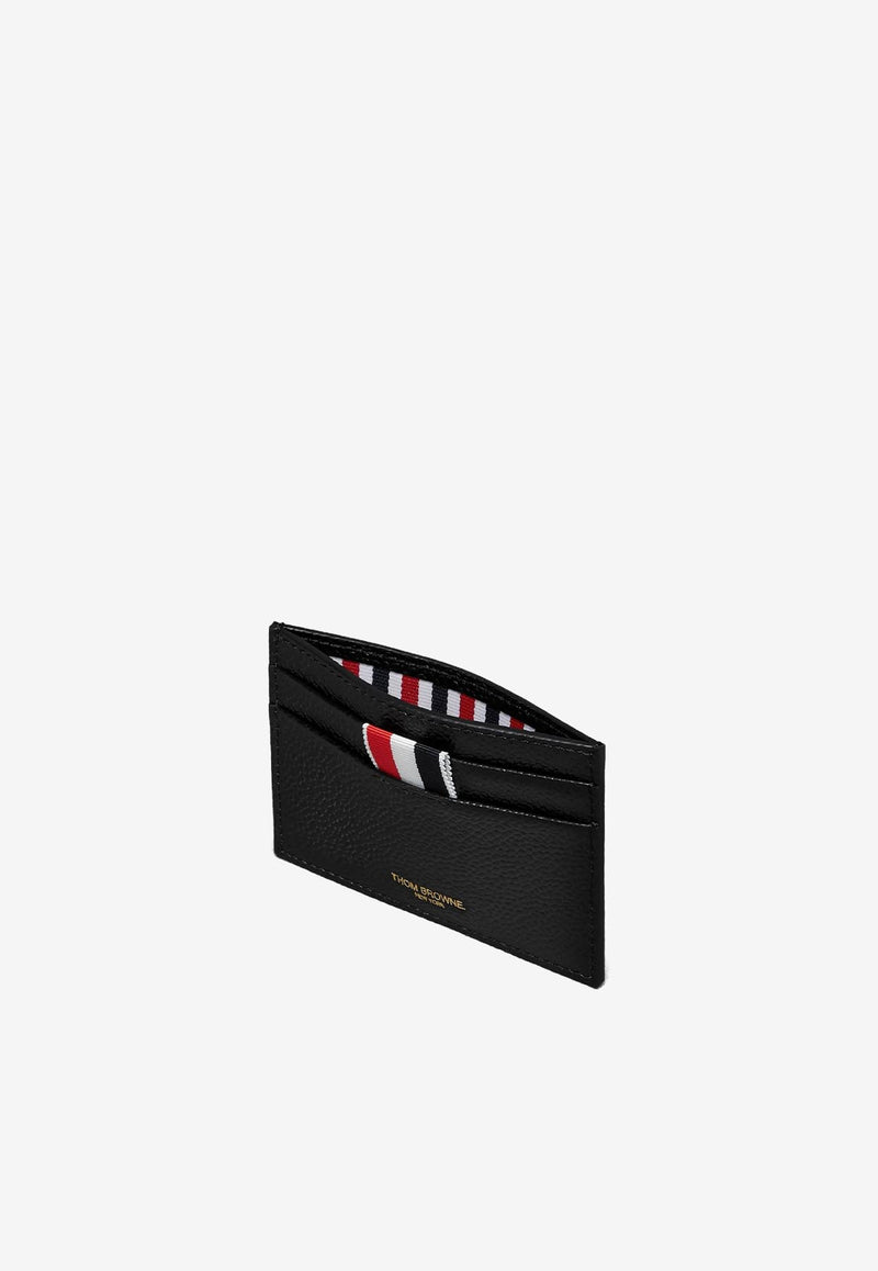 Thom Browne Goose Embroidered Cardholder in Pebbled Leather Black UAW071A00198_001