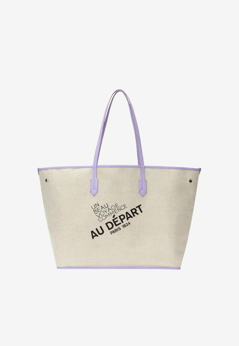 Au Départ No. 47 Monogram Coated Canvas Tote Bag Lavender BWTT005_881