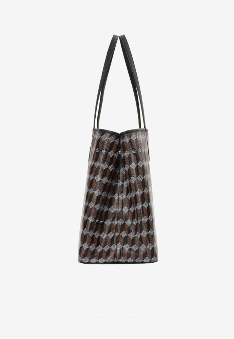 Au Départ No. 55 Monogram Coated Canvas Tote Bag Black BWTT004_282