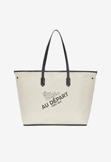 Au Départ No. 55 Monogram Coated Canvas Tote Bag Black BWTT004_282