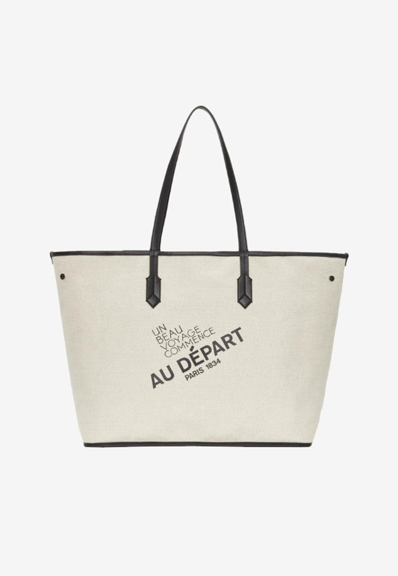 Au Départ No. 55 Monogram Coated Canvas Tote Bag Black BWTT004_282