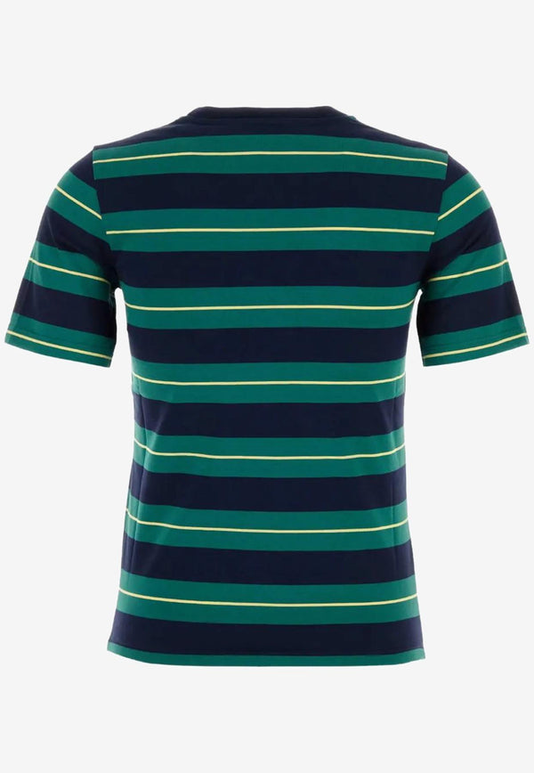 Miu Miu Logo Patch Striped T-shirt Green MJN537SOOO14RT_F046I