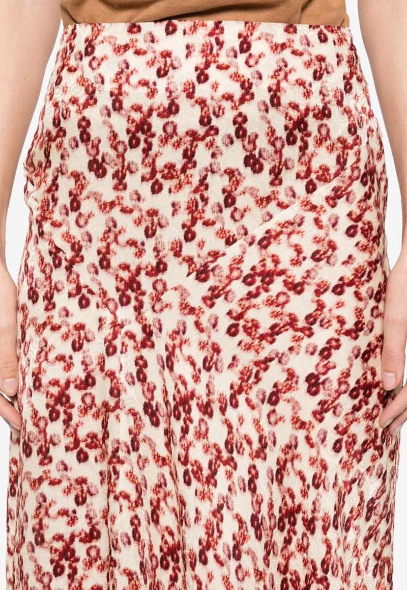 Isabel Marant Lisanne Silk-Blend Midi Skirt Multicolor JU0080FAC3J10I_80GT