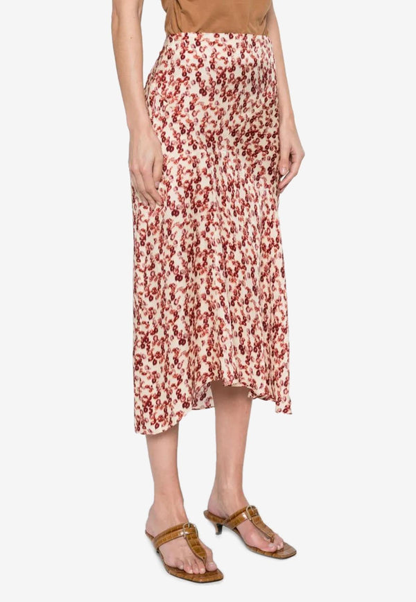 Isabel Marant Lisanne Silk-Blend Midi Skirt Multicolor JU0080FAC3J10I_80GT