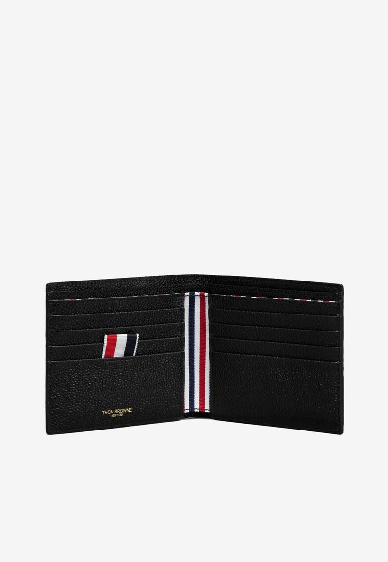 Thom Browne Goose Embroidered Bi-Fold Wallet in Pebbled Leather Black UAW072A00198_001