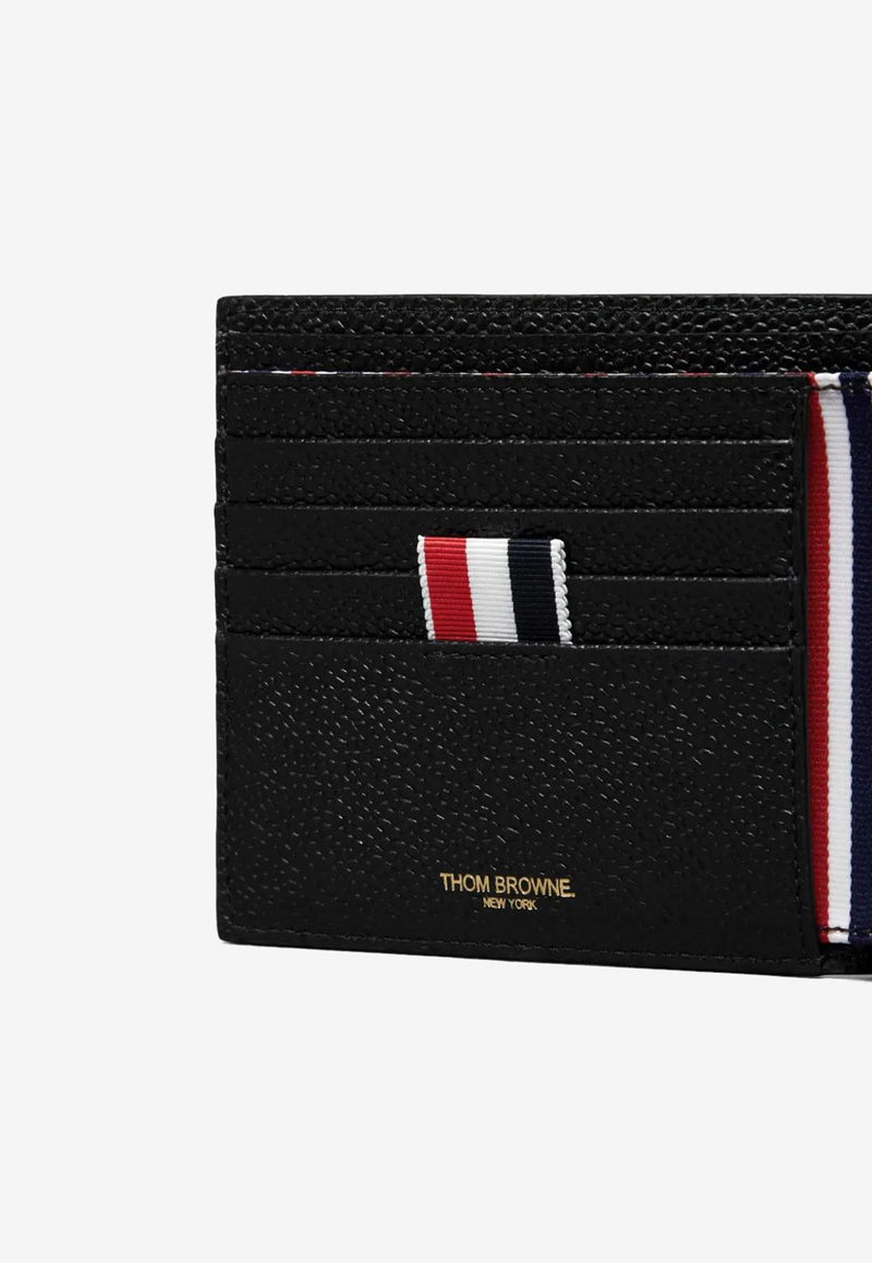 Thom Browne Goose Embroidered Bi-Fold Wallet in Pebbled Leather Black UAW072A00198_001
