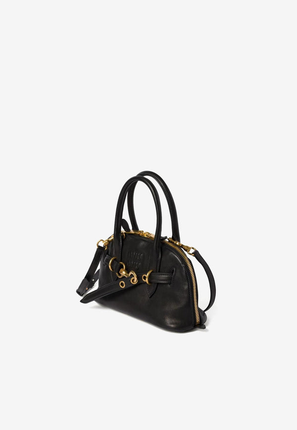 Miu Miu Small Aventure Leather Top Handle Bag Black 5BB169VOOO2BBL_F0002