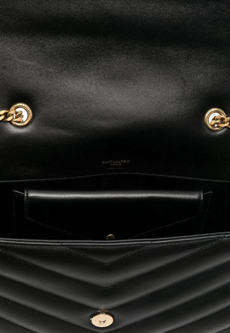 Saint Laurent Medium Loulou Quilted Leather Crossbody Bag Black 801439AAEAX_1000