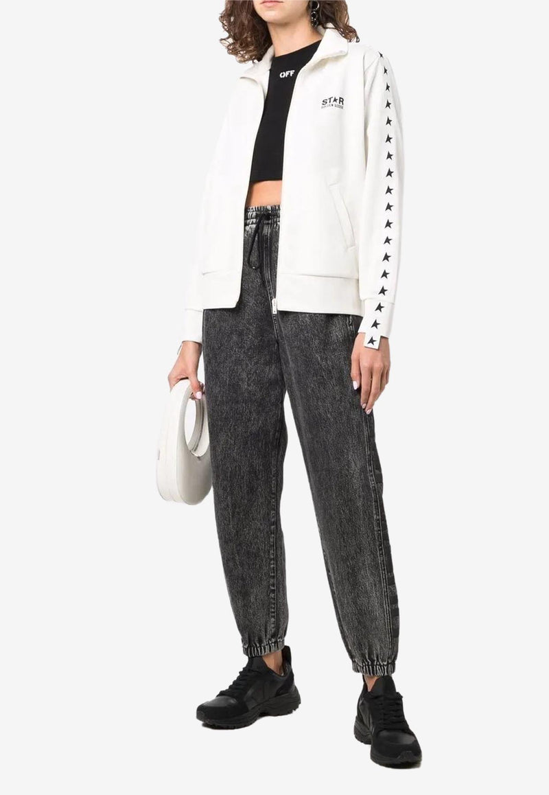 Golden Goose DB Star Print Zip-Up Track Jacket White GWP00875P000520_81347