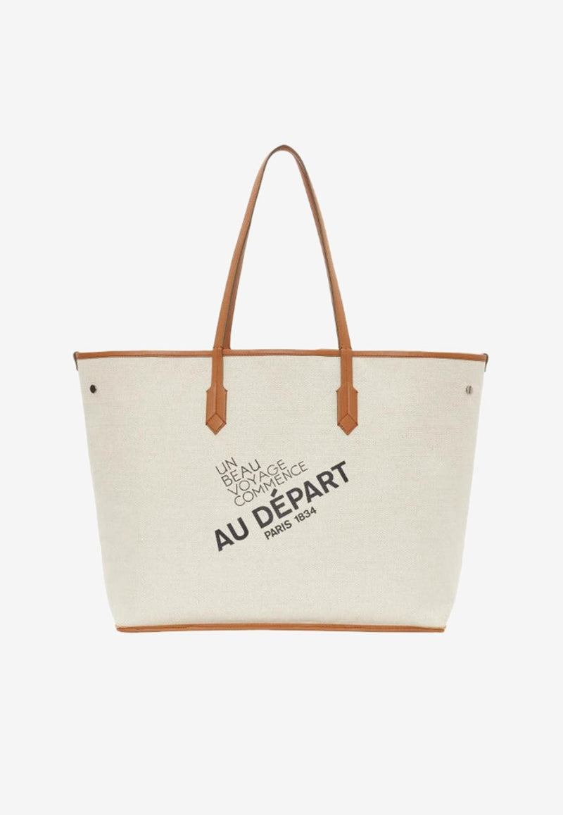 Au Départ No. 55 Monogram Coated Canvas Tote Bag Brown BWTT004_283