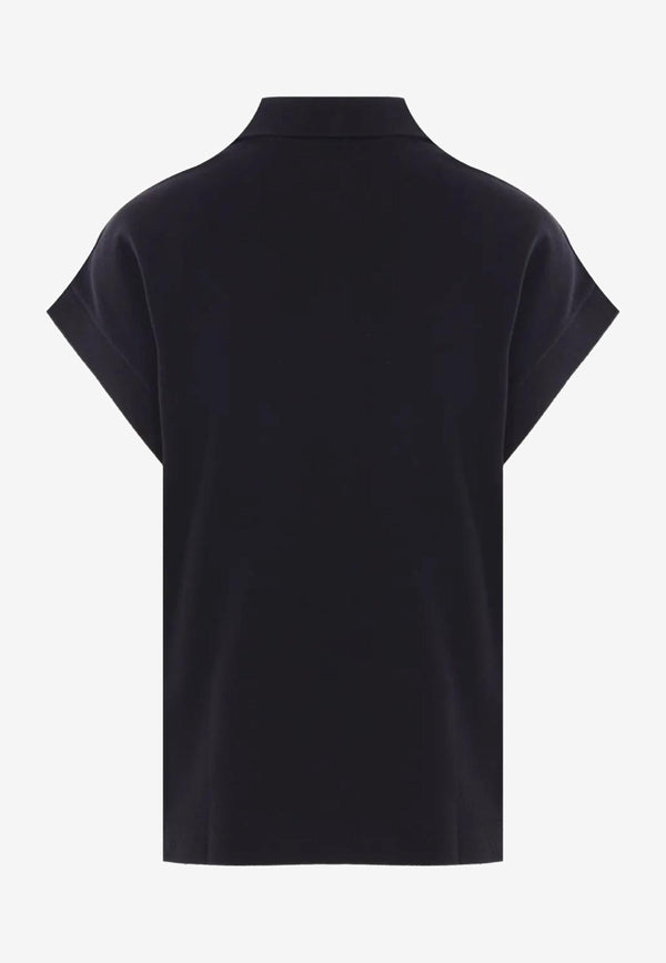 Saint Laurent Cassandre Short-Sleeved Polo T-shirt Black 824091Y37HC_1000