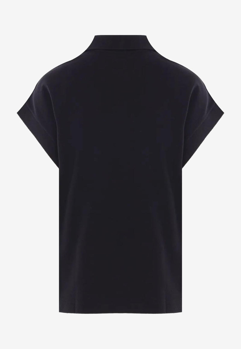 Saint Laurent Cassandre Short-Sleeved Polo T-shirt Black 824091Y37HC_1000