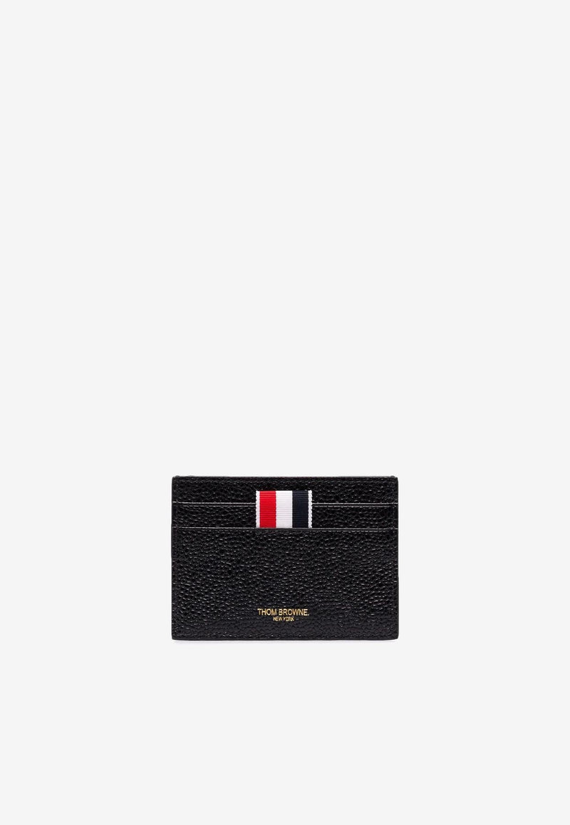 Thom Browne Double Sided Cardholder in Pebbled Leather Black FAW035A00198_001