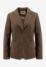 Fendi Single-Breasted Wool Blazer Brown FJ7624AQ3H_F1RXG_CEDAR_32773594