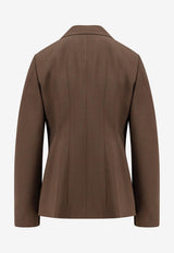 Fendi Single-Breasted Wool Blazer Brown FJ7624AQ3H_F1RXG_CEDAR_32773594