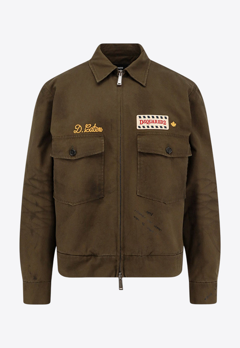 Dsquared2 Zip-Up Denim Jacket Brown S74AM1581S41794728_Desert Tan_29842532