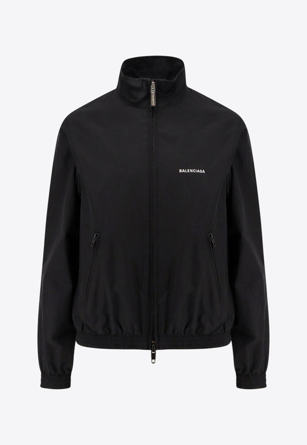 Balenciaga Logo Print Zip-Up Jacket Black 818552PQ38_1000_Black_32772867