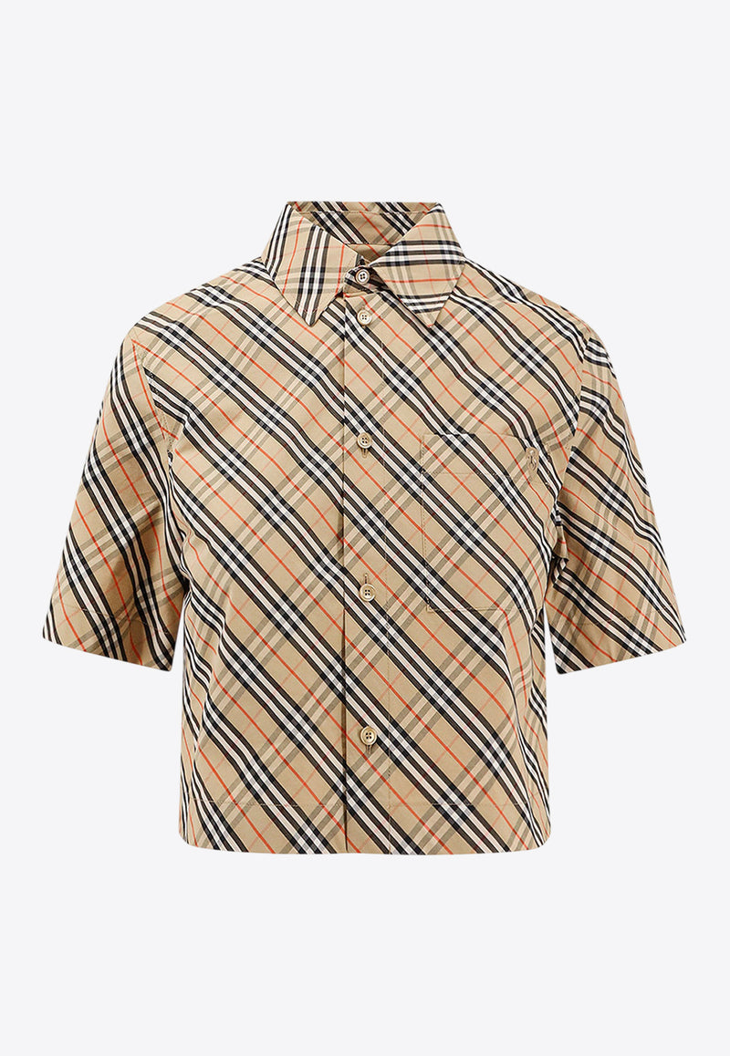 Burberry Checked Cropped Shirt Beige 8106190_B9368_SAND IP CHECK_32772852