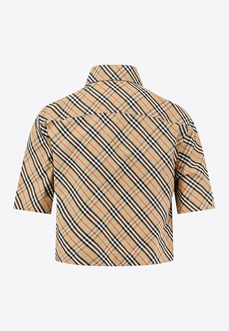 Burberry Checked Cropped Shirt Beige 8106190_B9368_SAND IP CHECK_32772852