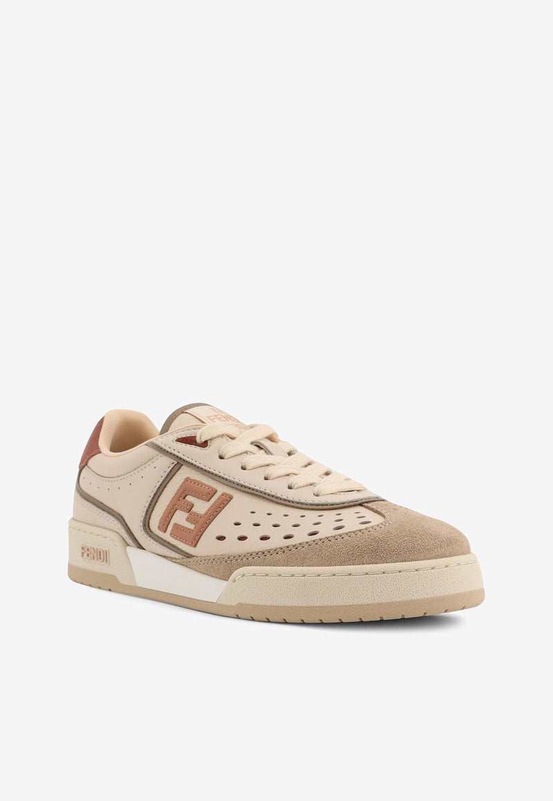 Fendi Match Leather and Suede Sneakers Beige 8E8670ASB2_F1RUY_SHELL+SIENN+MUD+ROSE_32773595